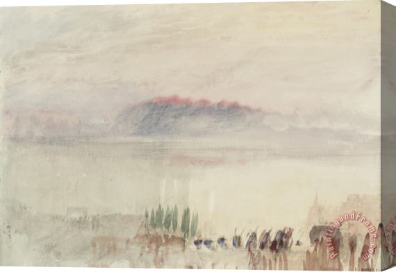 Joseph Mallord William Turner From Lausanne Sketchbook [finberg Cccxxxiv], Funeral at Lausanne Stretched Canvas Painting / Canvas Art